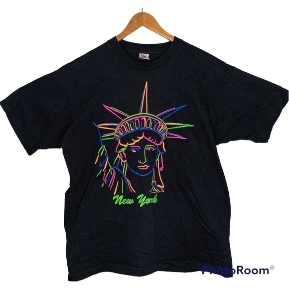 𝅺VINTAGE 1991 New York Single Stitch Fruit of The Loom T-shirt - Picture 1 of 4